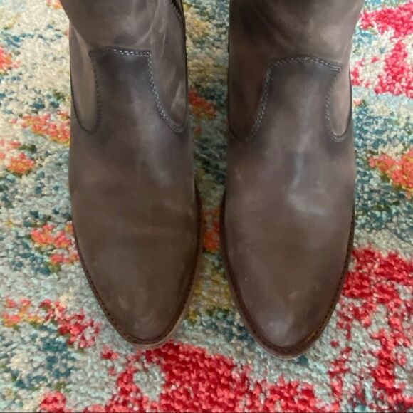 Frye Brooke Leather Short Ankle Boots Booties - Picture 3 of 8